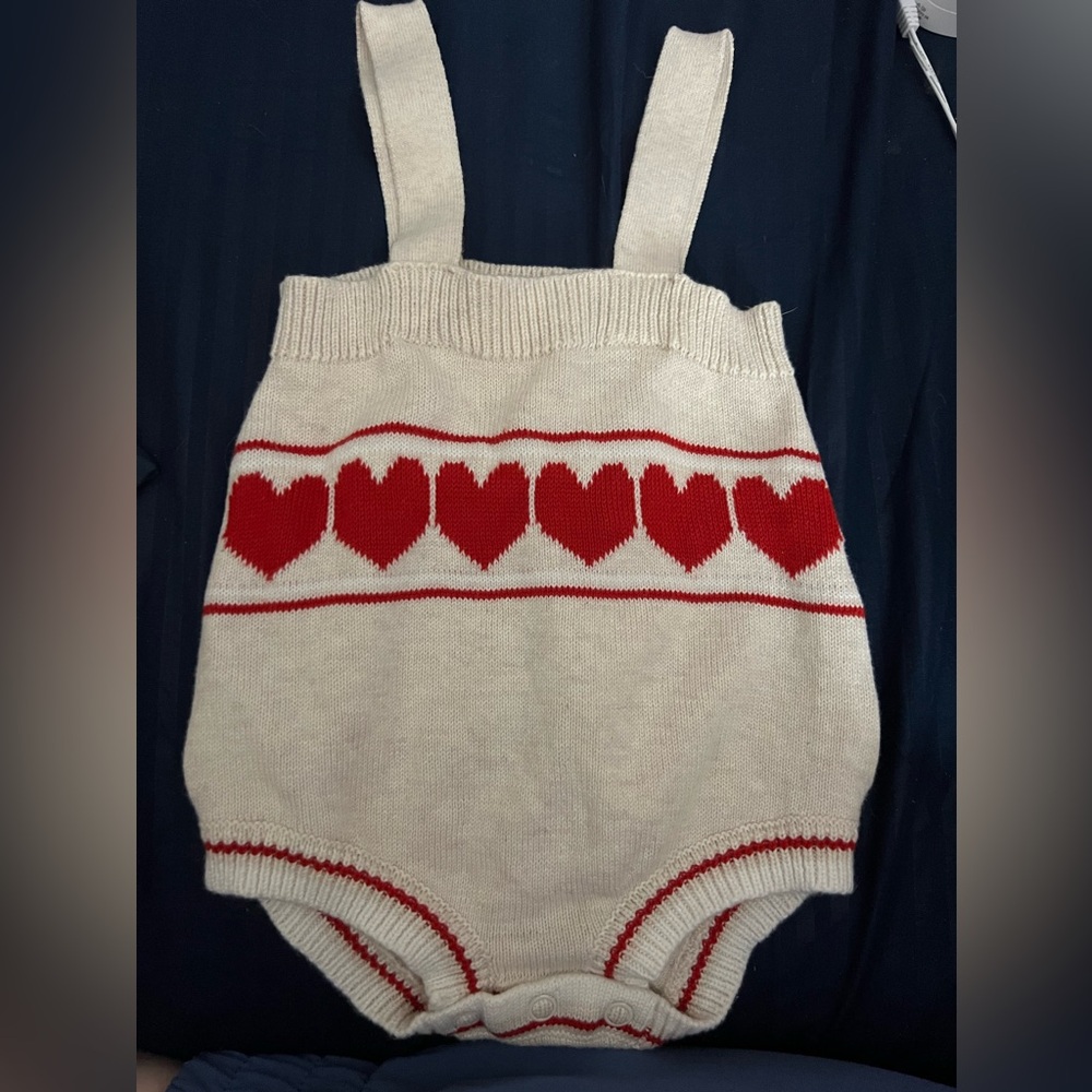 3-6m Cat and Jack knitted heart jumper